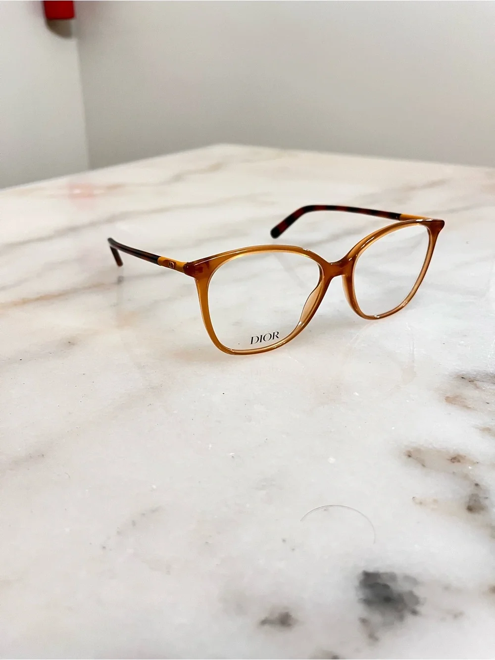Dior Women's Amber Brown Cat-Eye Glasses
